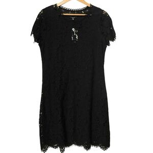 IMNYC by Isaac Mizrahi Short Sleeve Lace Detail Black Dress. LBD. Medium. NEW.
